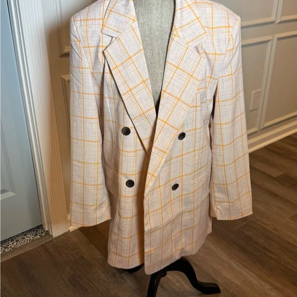 NWT ASOS DESIGN Dad Suit Blazer in Orange Check – UK 8 / US 4 - Picture 5 of 11